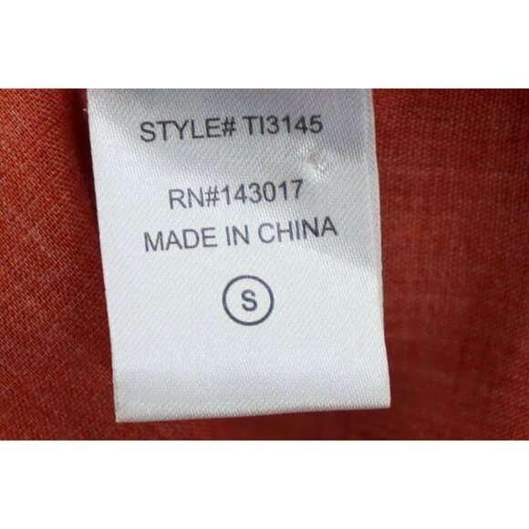 Ces Femme Women Top‎ Small Rust Lace Ruched Embroidered Detailed Button Closure - Picture 8 of 9